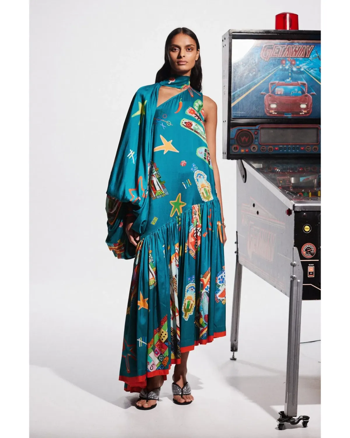 Alemais Rollers Gown Blue Print Size AU 16 for rent on The Volte - main image