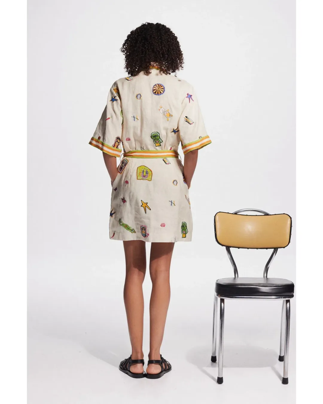 Alemais Checkers Embroidered Mini Dress Print Size AU 14 for rent on The Volte - main image