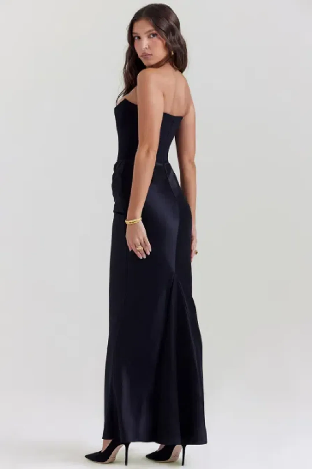 House of CB Persephone Strapless Corset Dress Black Size 8 for rent on The Volte - main image