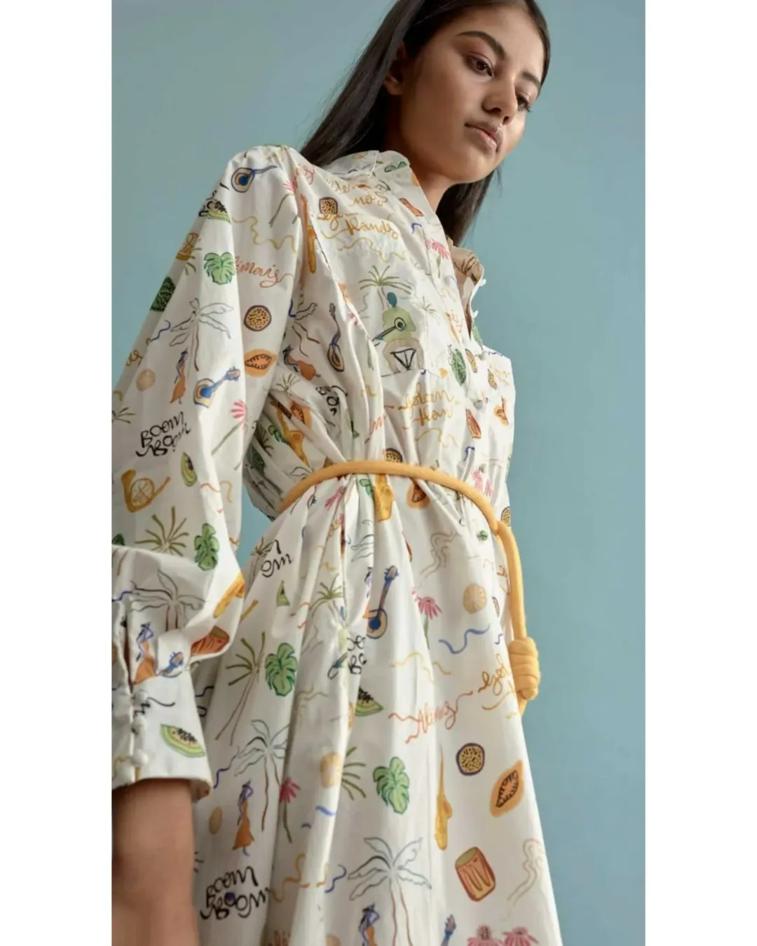 Alemais Golden Hands Shirtdress Print Size AU 14 for rent on The Volte - main image