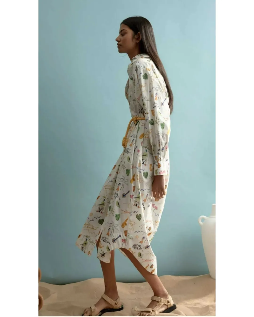 Alemais Golden Hands Shirtdress Print Size AU 14 for rent on The Volte - main image
