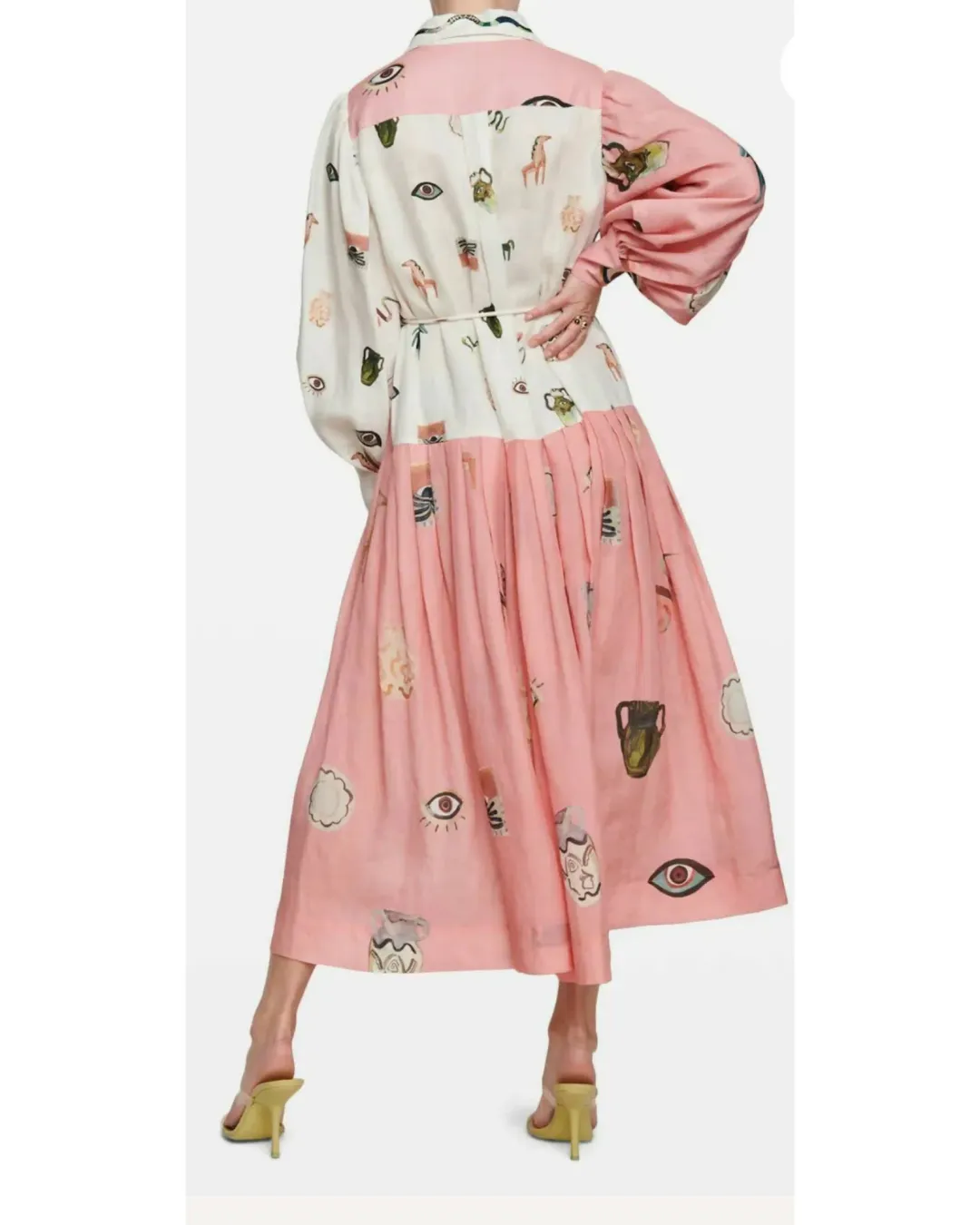 Alemais Cleo Shirtdress Pink Print Size AU 12 for rent on The Volte - main image