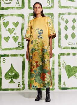 Alémais Cresida Midi Dress Yellow Floral Size 14 for rent on The Volte - image 1