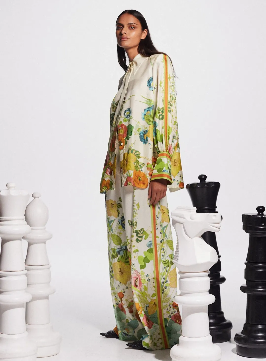 Alemais Constance Shirt and Pants Set Cream Floral Size 16 for rent on The Volte - main image