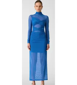 Misha Madigral Mesh Midi Dress Azure Blue Size 10 for rent on The Volte - image 1