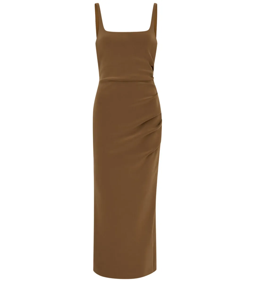 Bec & Bridge Karina Tuck Midi Dress Milk Chocolate Size 10 for rent on The Volte - main image