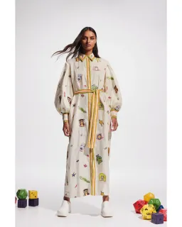 Alemais Checkers Embroidered Shirtdress Print Multi Size 14 for rent on The Volte - image 1