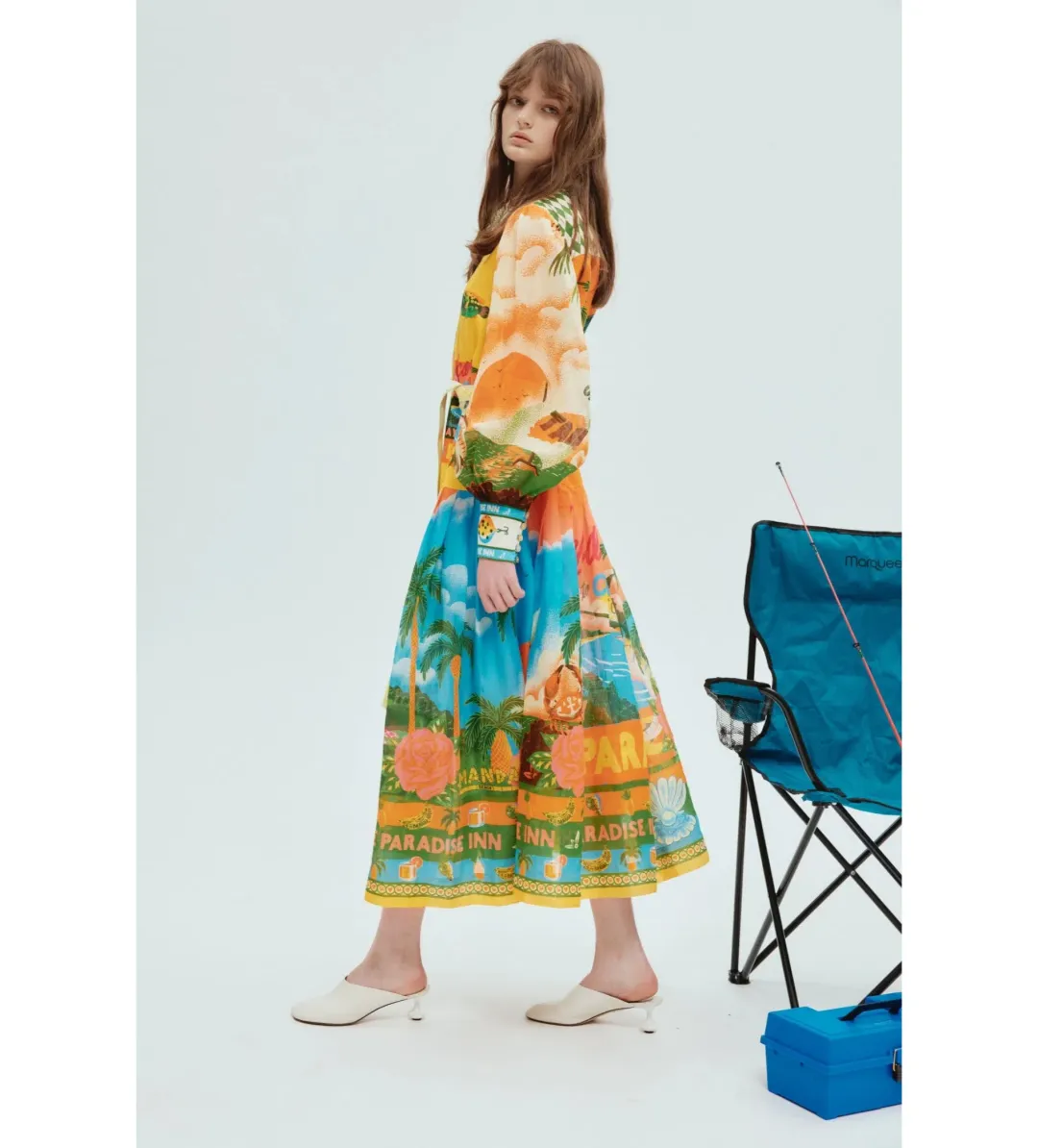Alemais Paradiso Midi Shirtdress Multi Print Size 14  for rent on The Volte - main image