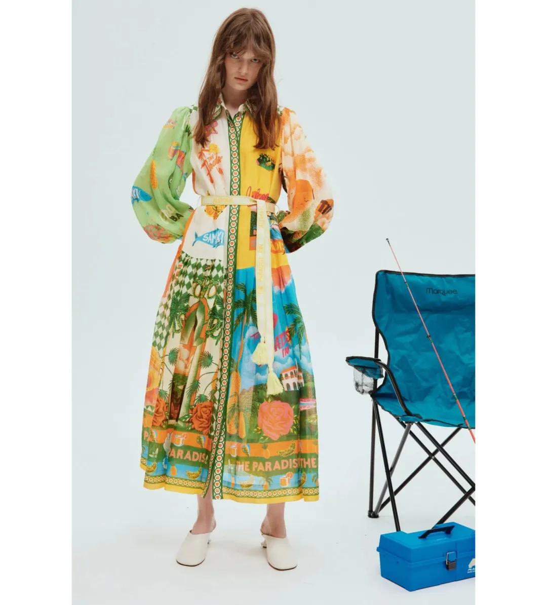 Alemais Paradiso Midi Shirtdress Multi Print Size 16 for rent on The Volte - main image