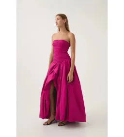 Aje Violette Bubble Hem Maxi Dress Deep Magenta Size 10 for rent on The Volte - image 3
