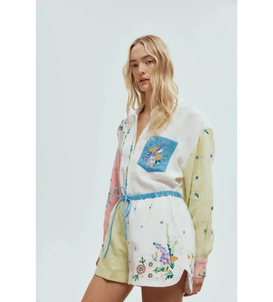Alemais Willa Embroidered Shirt and Short Set Multi Floral Size 16 for rent on The Volte - main image