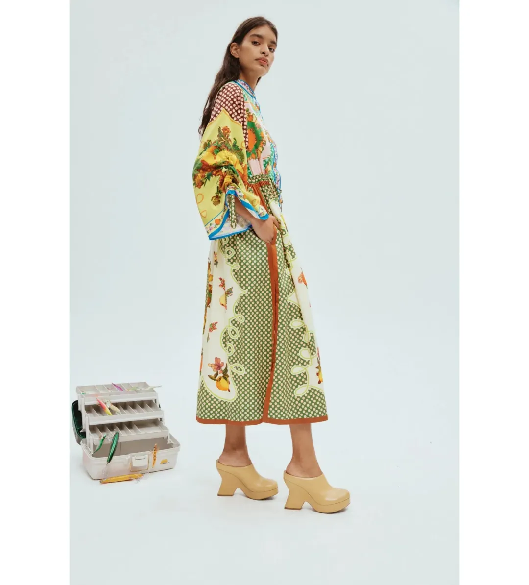 Alemais Lemonis Midi Shirtdress Multi Print Size 12 for rent on The Volte - main image