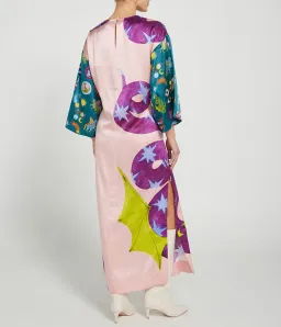 Alemais Superhero Silk Satin Midi Dress Multi Print Size 16 for rent on The Volte - image 5