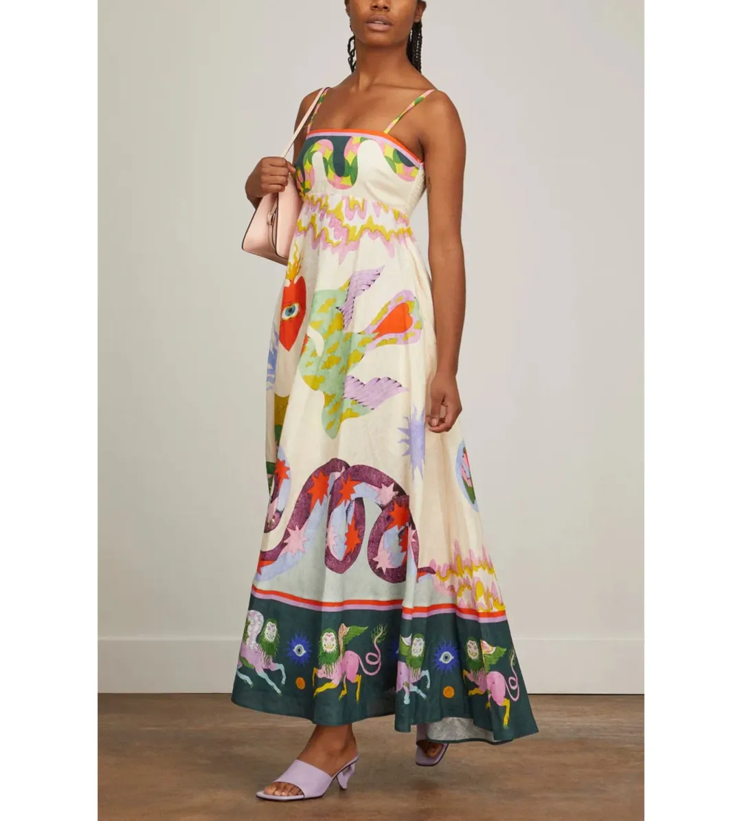 Alemais Seeker Midi Sundress Multi Print Size 14 for rent on The Volte - main image