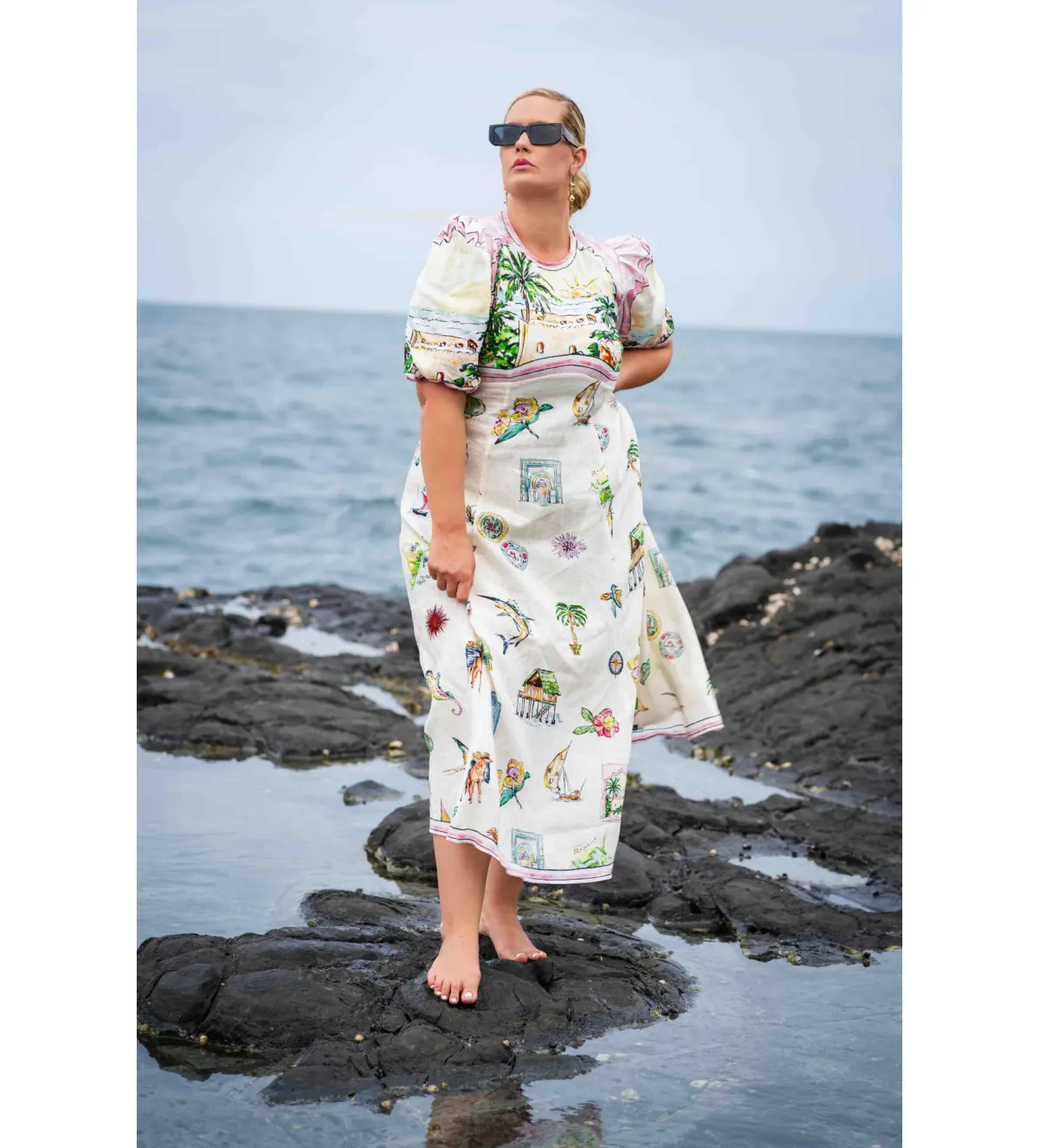 Alemais Sunset Midi Dress Print Size 14  for rent on The Volte - main image