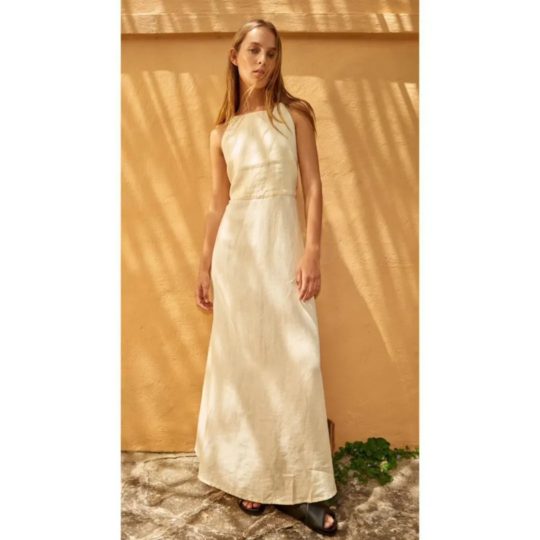 Nude Lucy Ziba Maxi Dress in Eggnog Size 12 for rent on The Volte - main image