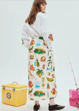 Alémais Samaki Wrap Skirt Print Size 16  for rent on The Volte - image 2