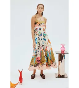 Alemais Evergreen Sundress Print Size 16  for rent on The Volte - image 1