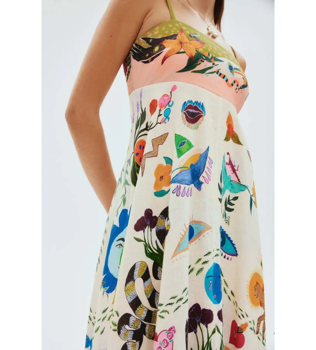 Alemais Evergreen Sundress Print Size 16  for rent on The Volte - main image