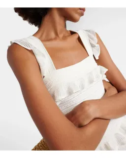 Zimmermann Natura Ruffle Dress in Parchment Size 1 / AU 10 for rent on The Volte - image 3