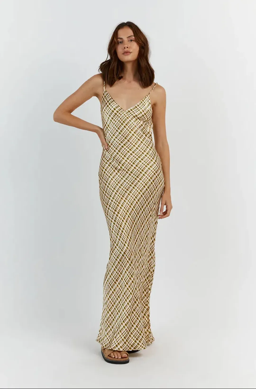 Dissh Dilan Satin Slip Dress Print Size 6 for rent on The Volte - main image