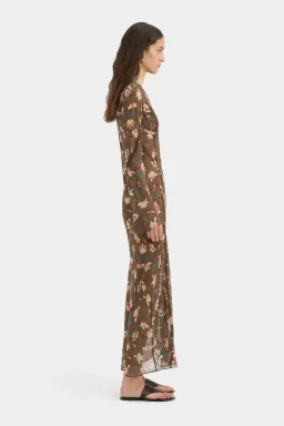Sir Avellino Cascade Dress in Chocolate Fiore AU12 for rent on The Volte - image 3