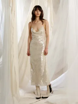 IXIAH  Shimmer Maxi Dress Sequin Size 6  for rent on The Volte - image 1