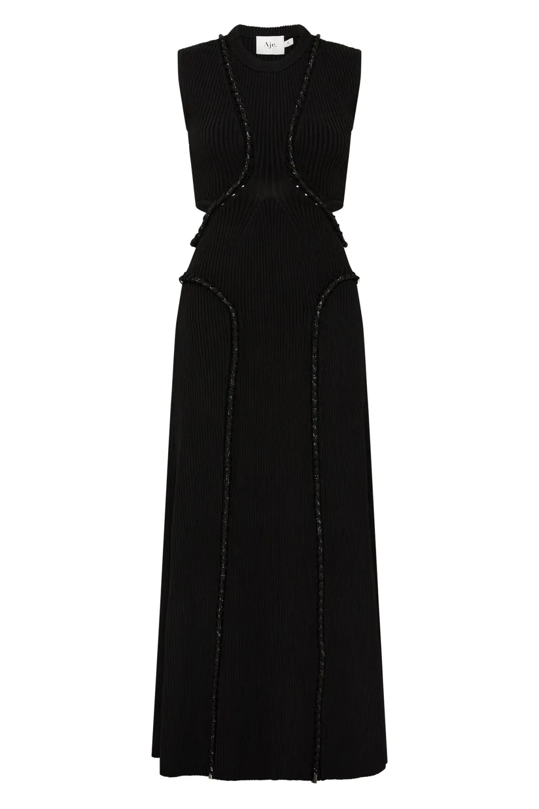 Aje Arp Cut Out Midi Dress Black Size L / AU 12 for rent on The Volte - main image