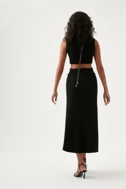 Aje Arp Cut Out Midi Dress Black Size L / AU 12 for rent on The Volte - image 3