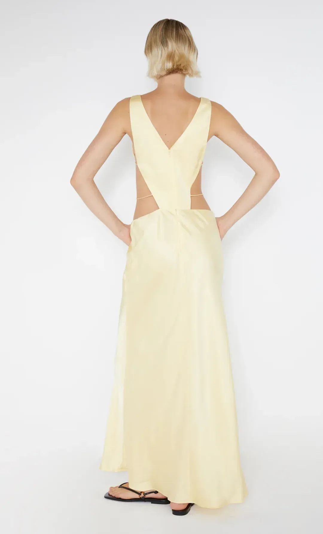 Bec & Bridge Agathe Diamond Dress Butter Yellow Size 8 for rent on The Volte - main image