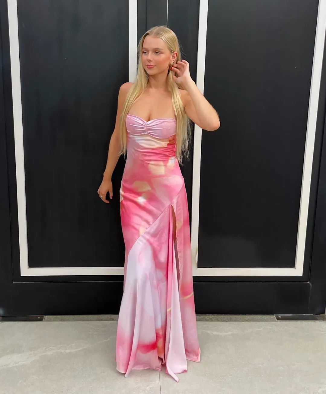 HNTR The Label Gaia Maxi Dress Lille Pink Size L / AU 12 for rent on The Volte - main image