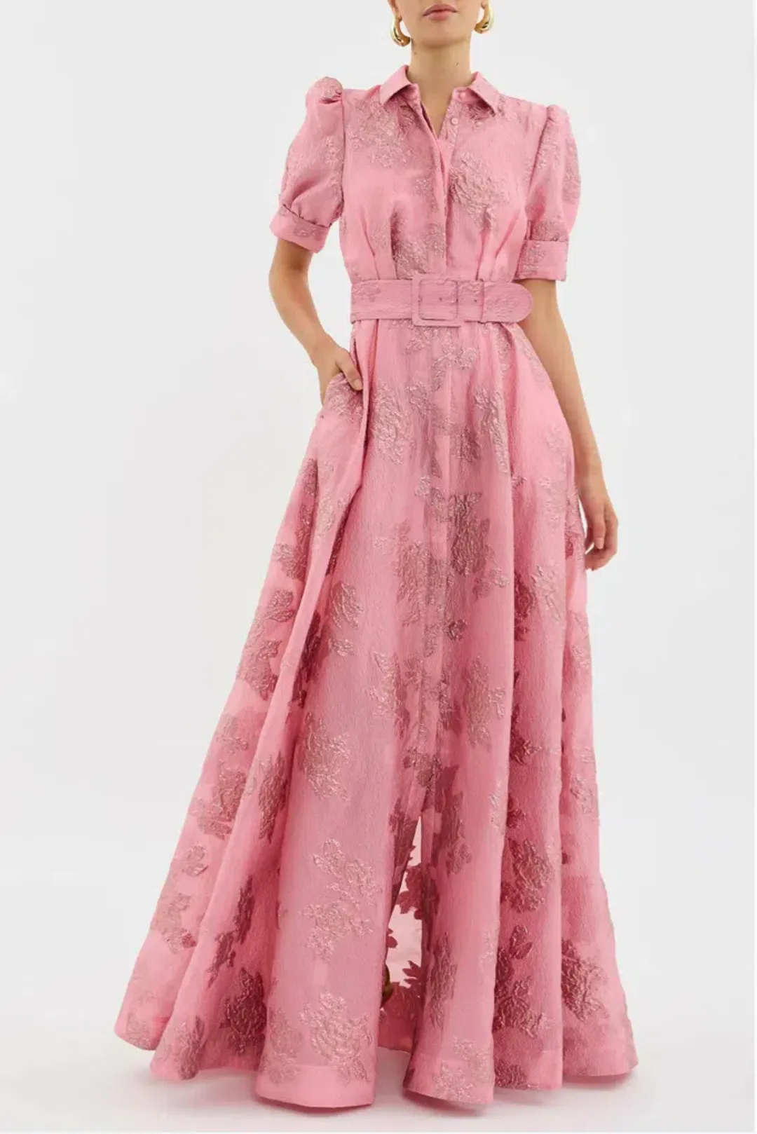 Rebecca Vallance Annette Button Gown; size 14; pink for rent on The Volte - main image