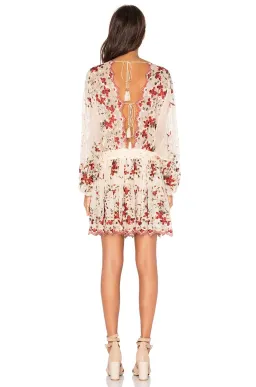 Zimmermann Sakura Embroidered Mini Dress Nude Floral Size 1 / AU 10 for rent on The Volte - image 3
