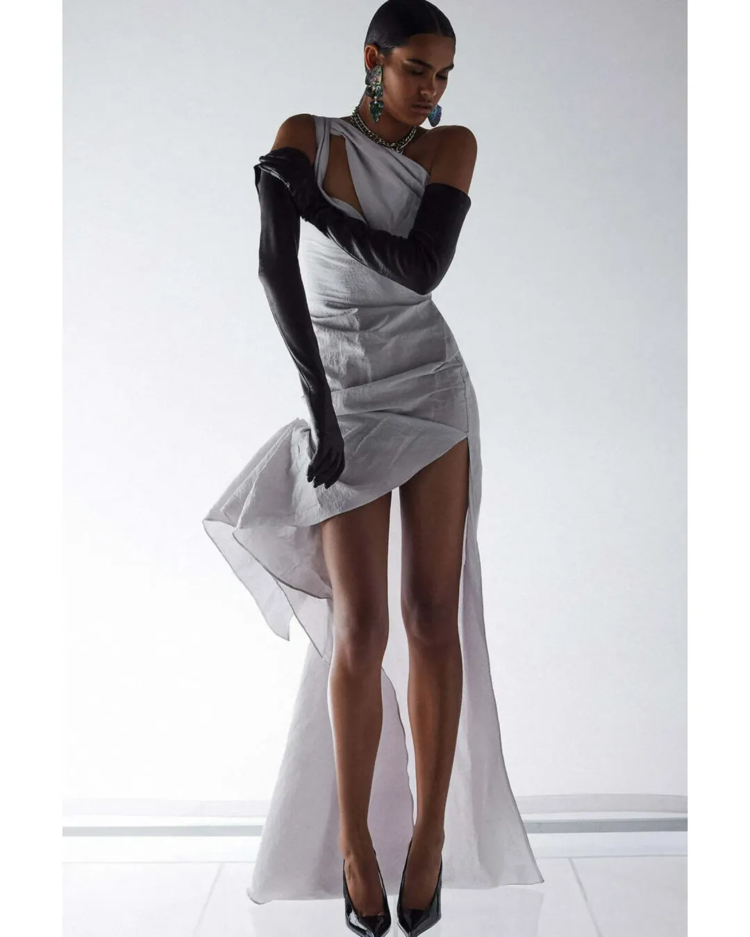 Maticevski Brightness Gown Aluminium Size 10 for rent on The Volte - main image
