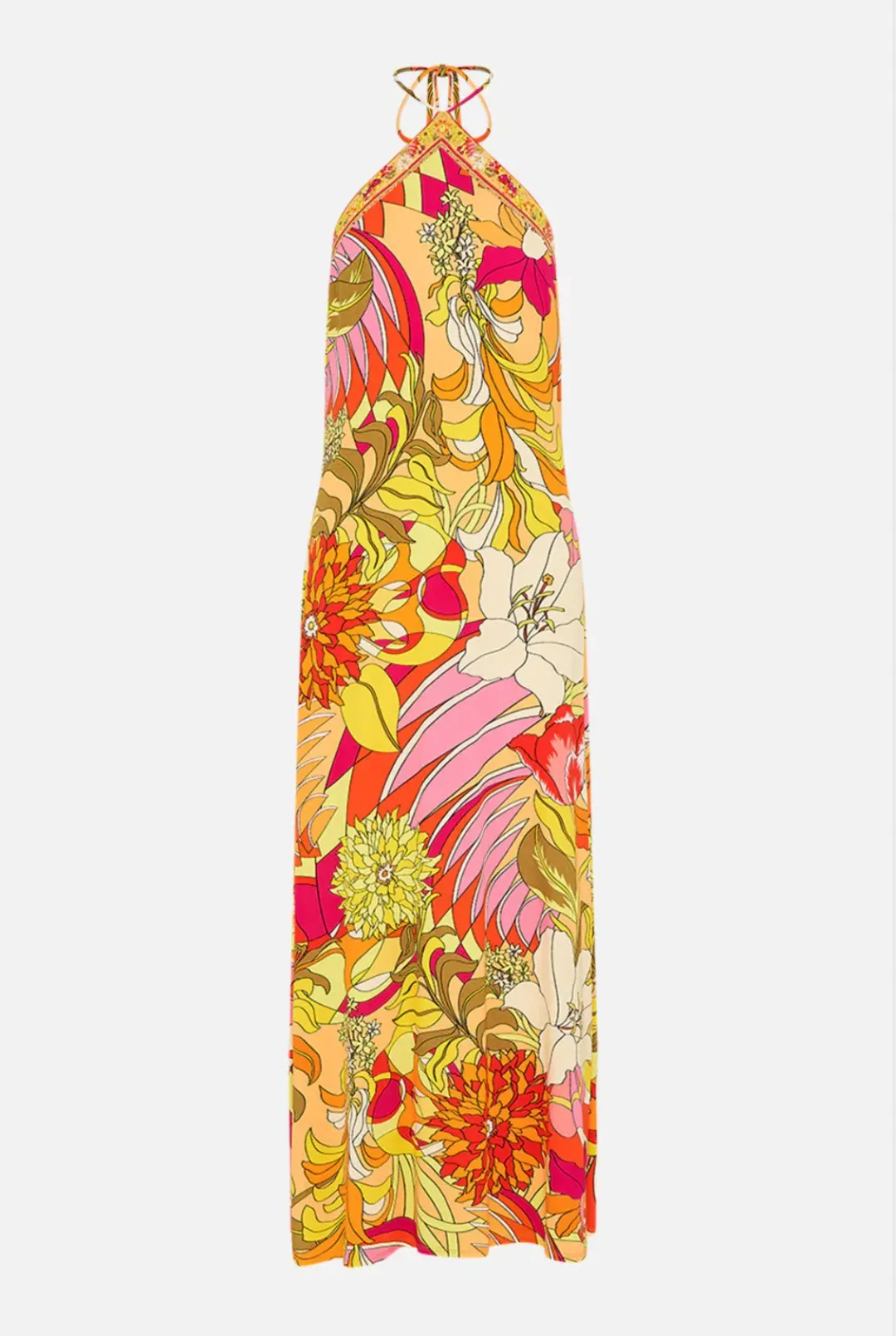 Camilla Long Jersey Halter Dress The Flower Child Society Size XXS / AU 6 for rent on The Volte - main image