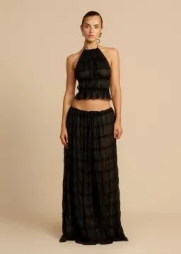 Arcina Ori Juliette Halter Top & Maxi Skirt Set in Black Size S (6-10 AU) for rent on The Volte - image 9