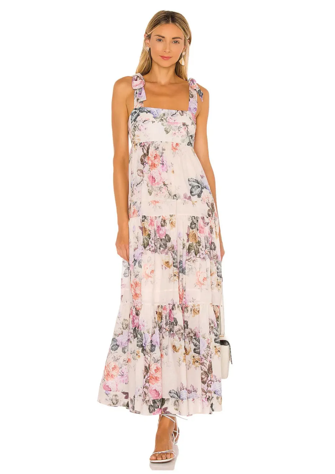 Zimmermann Brighton Tie Shoulder Dress Antique Floral Size 1 / AU 10 for rent on The Volte - main image