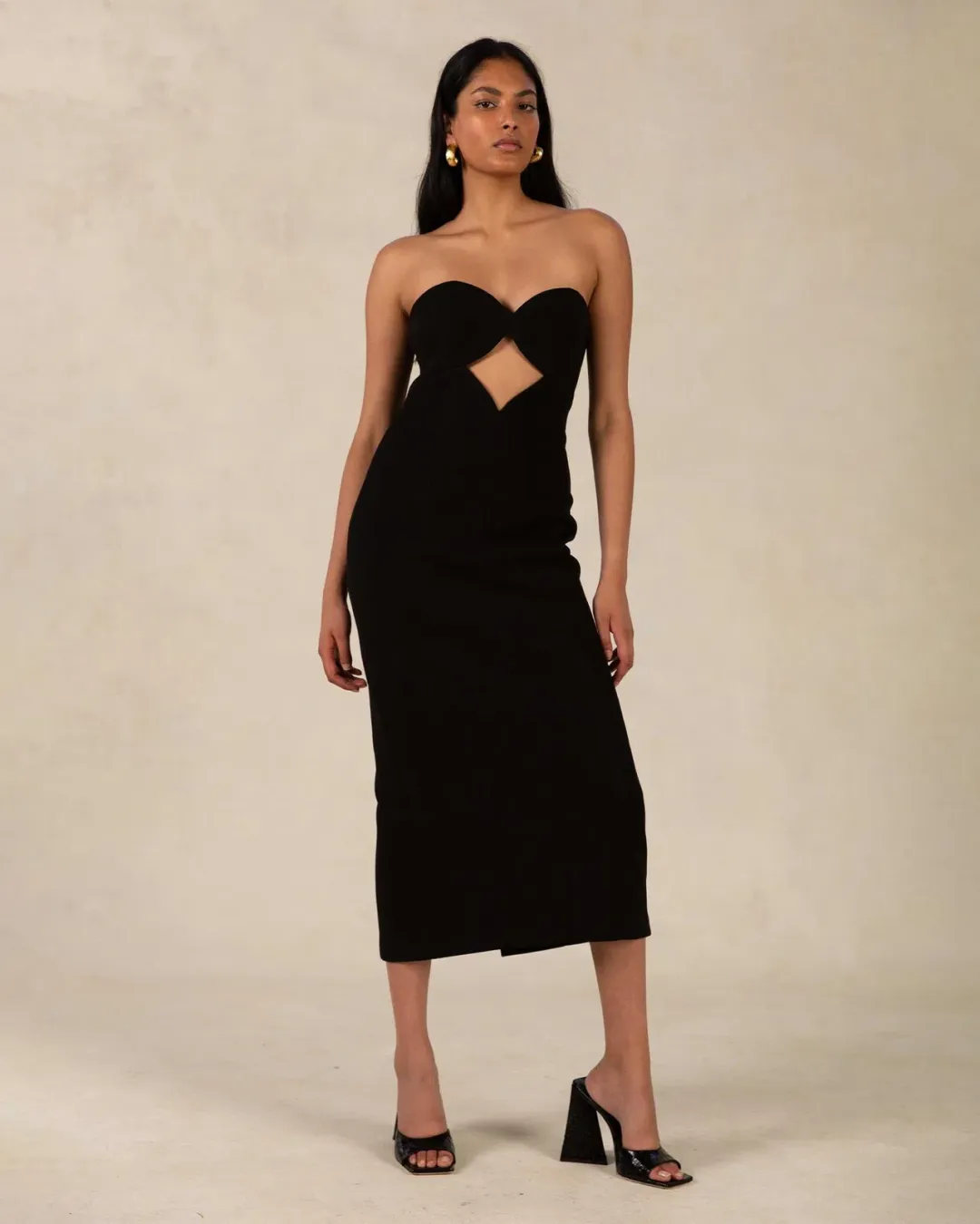 Misha Elin Midi Dress Black Size 10/M for rent on The Volte - main image