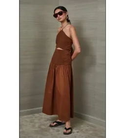 Bec & Bridge Carrie Halter Midi Dress Brown Size AU 10  for rent on The Volte - image 3