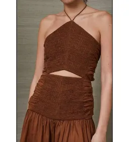 Bec & Bridge Carrie Halter Midi Dress Brown Size AU 10  for rent on The Volte - image 2