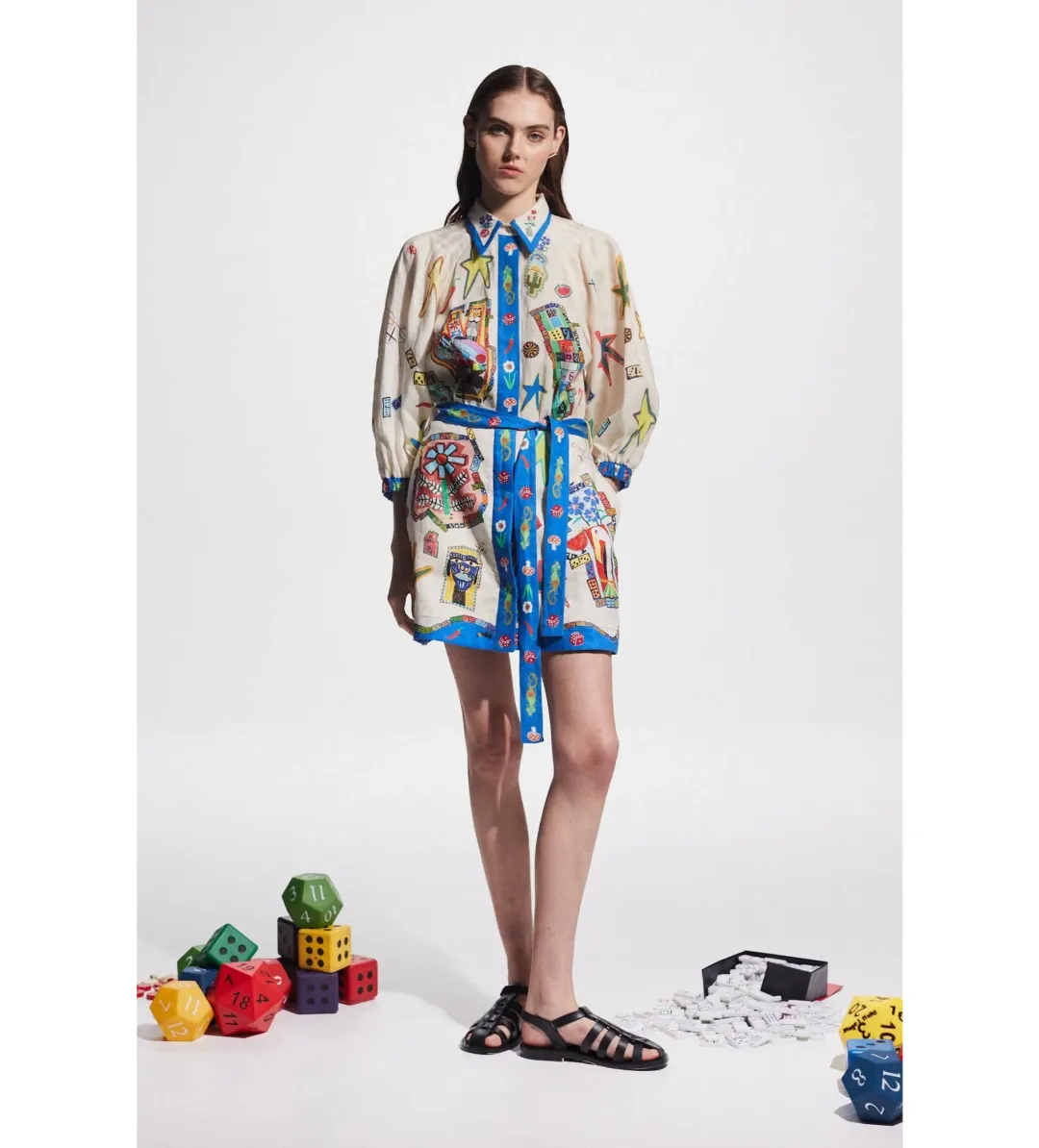 Alemais Players Mini Dress Multi Print Size AU 12 for rent on The Volte - main image