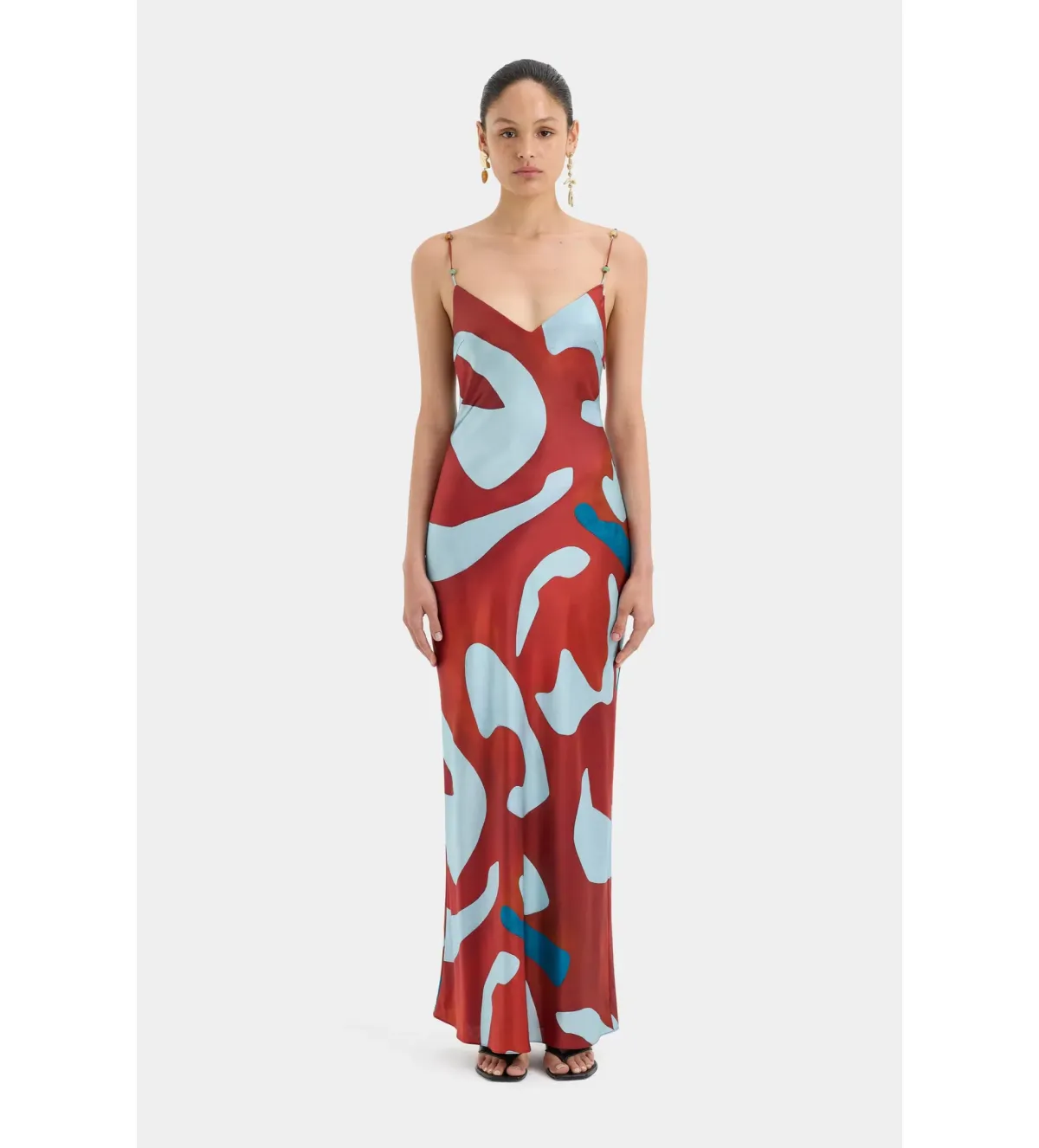 Sir The Label Frankie Slip Maxi Dress in Ruby Reflection Size AU 6 for rent on The Volte - main image