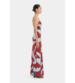 Sir The Label Frankie Slip Maxi Dress in Ruby Reflection Size AU 6 for rent on The Volte - image 3