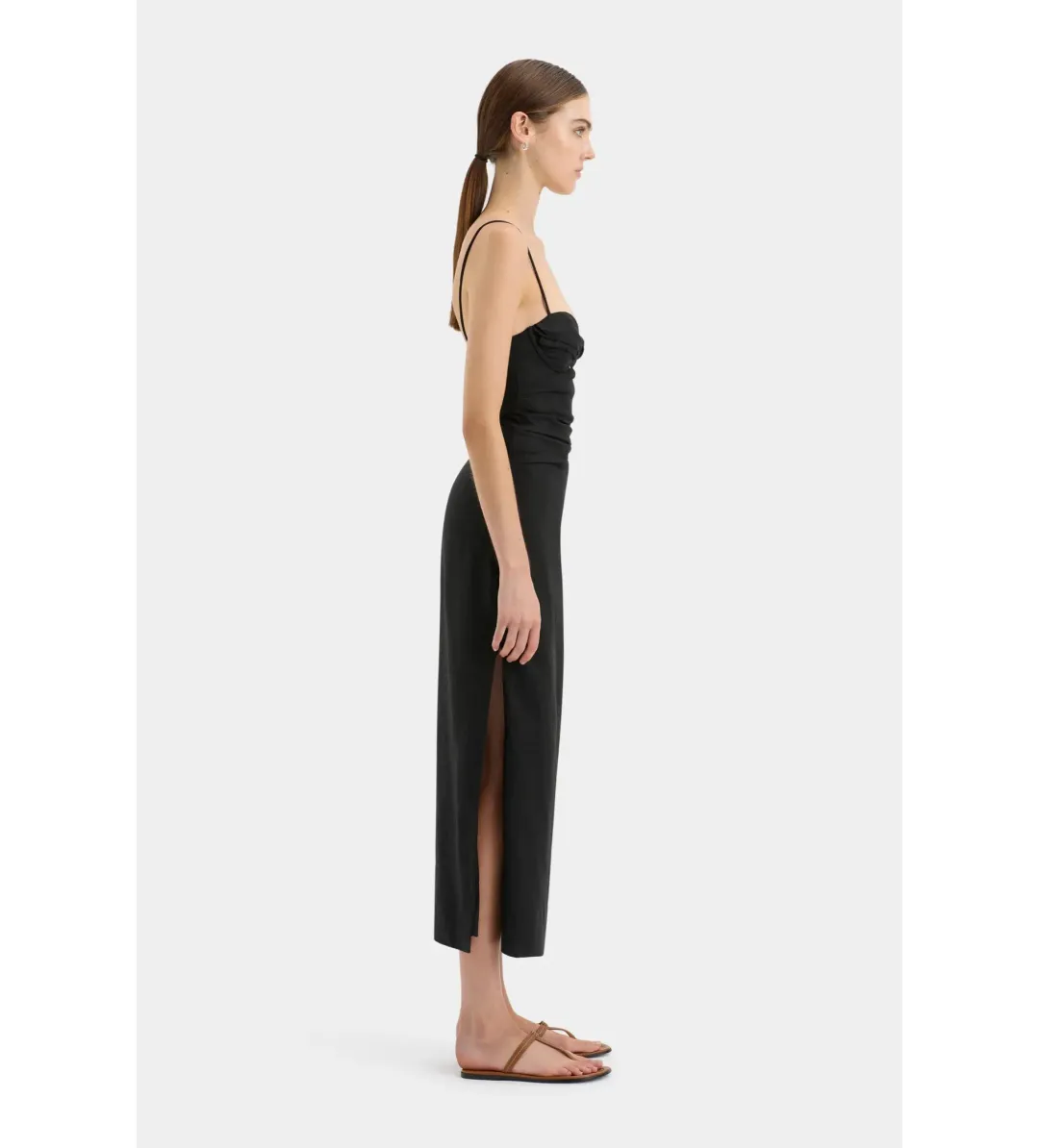 Sir The Label Noemi Balconette Midi Dress Black Size AU 10 for rent on The Volte - main image