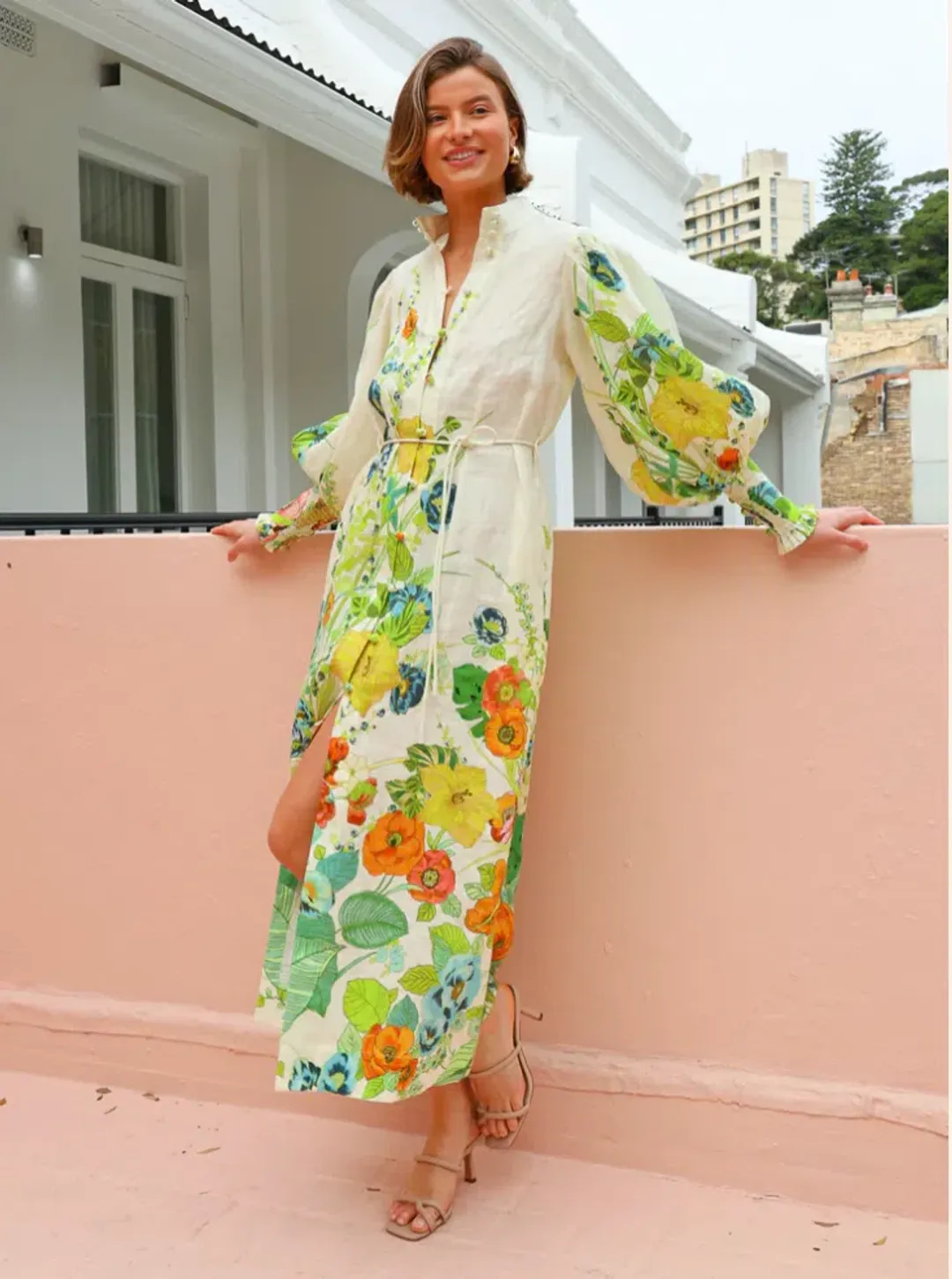 Alemais Constance Midi Shirtdress Floral Size 14 for rent on The Volte - main image