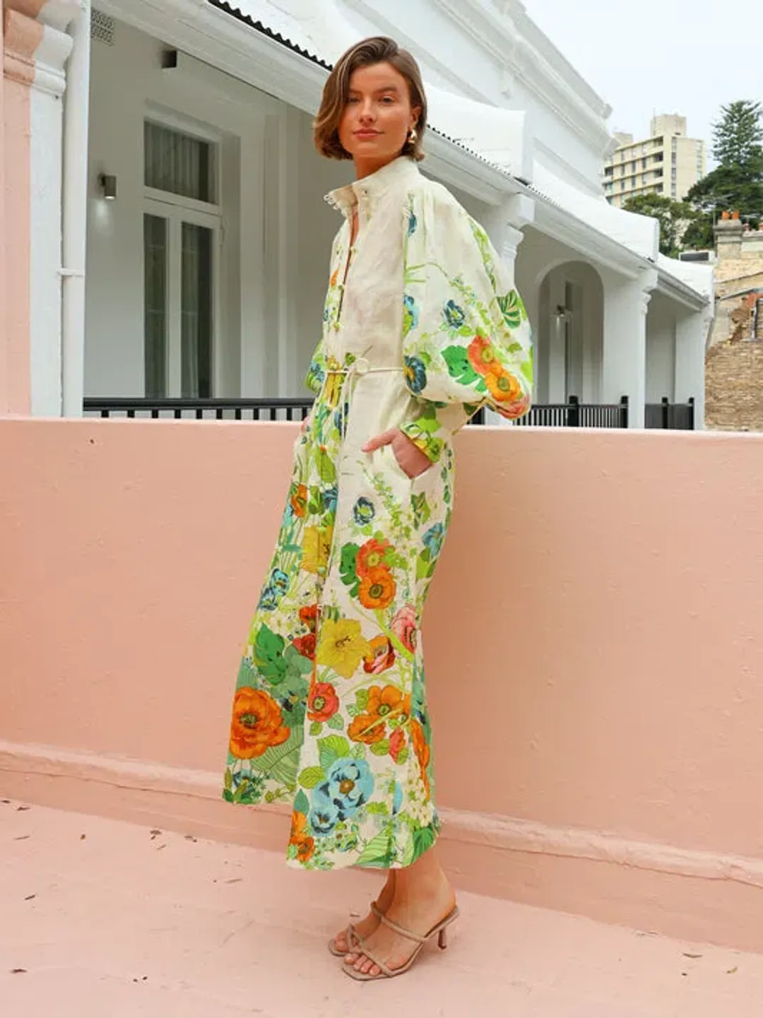 Alemais Constance Midi Shirtdress Floral Size 14 for rent on The Volte - main image