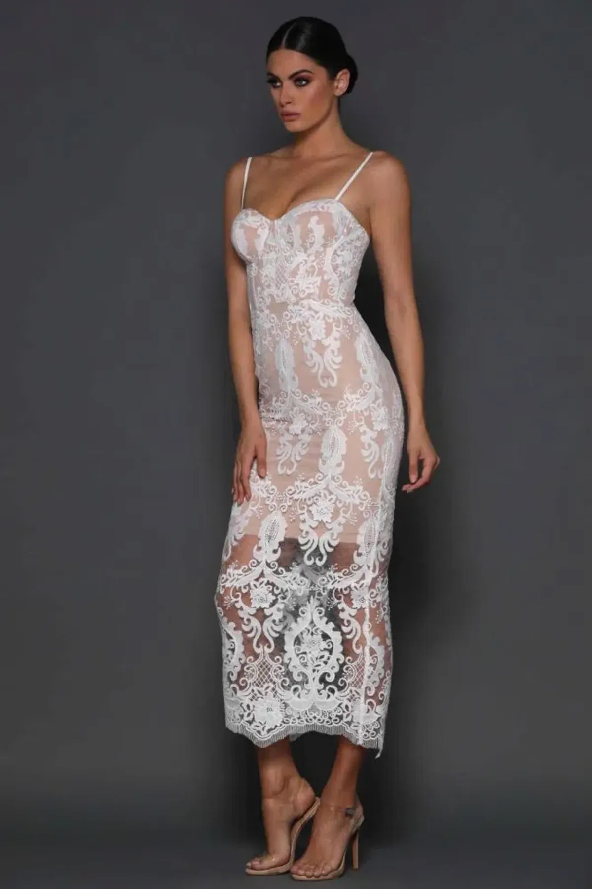 Elle Zeitoune Victoria Gown White Size 6 for rent on The Volte - main image