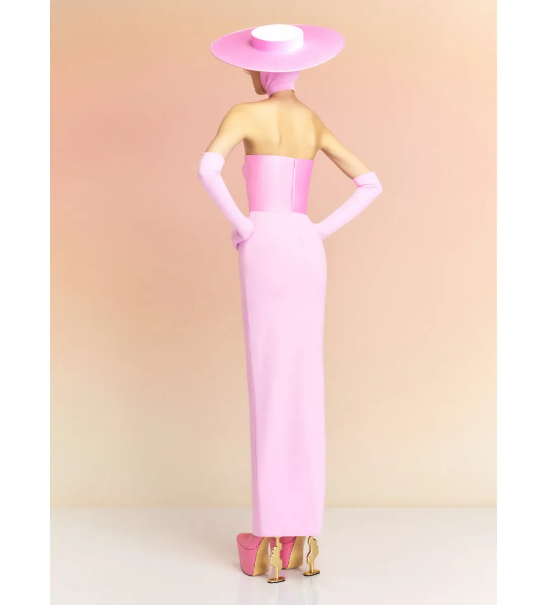 Solace London  The Afra Maxi Dress in Blush Size S/Au 8  for rent on The Volte - main image