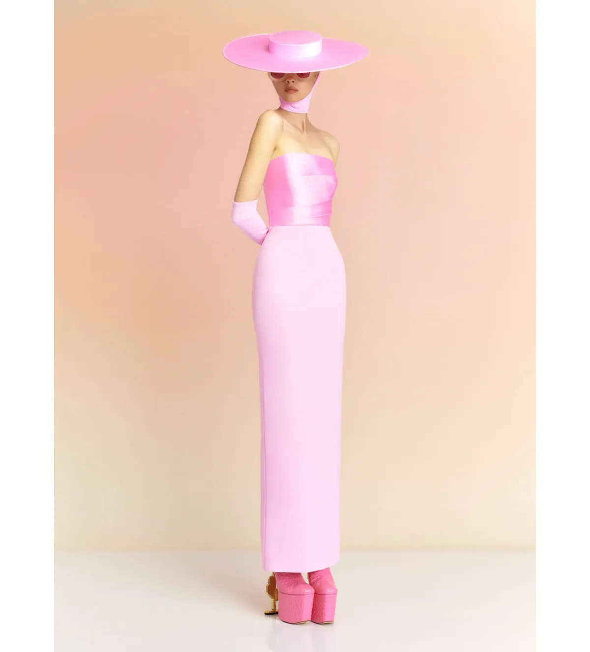 Solace London  The Afra Maxi Dress in Blush Size S/Au 8  for rent on The Volte - main image