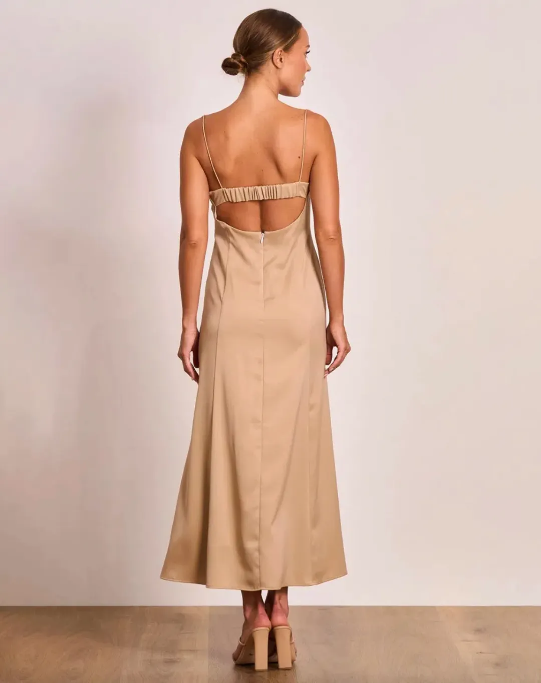 Pasduchas Lucia Slip Midi Dress Sand Size 8 for rent on The Volte - main image